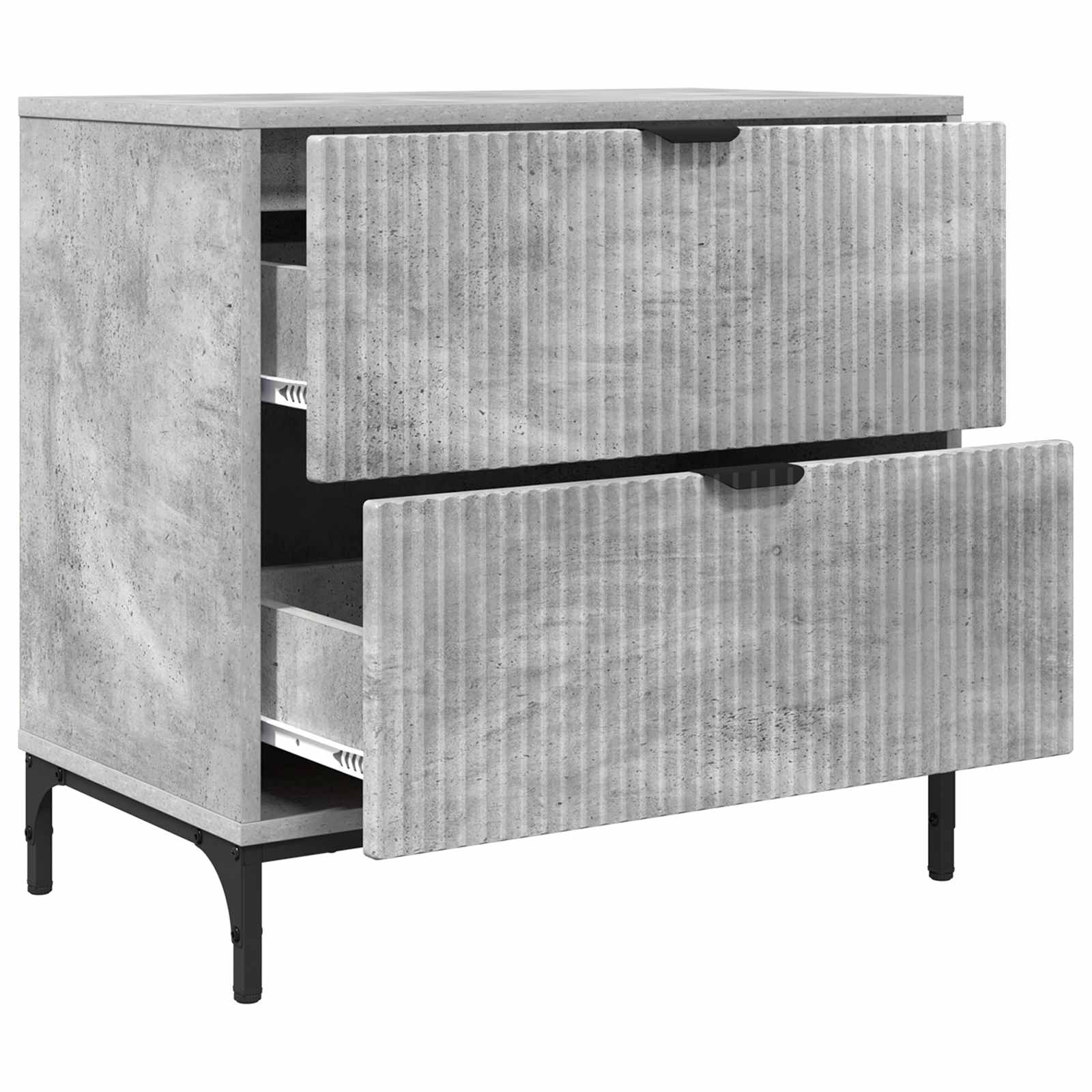 Naktinis staliukas su stalčių Betono pilka 63.5 x 36 x 61 cm