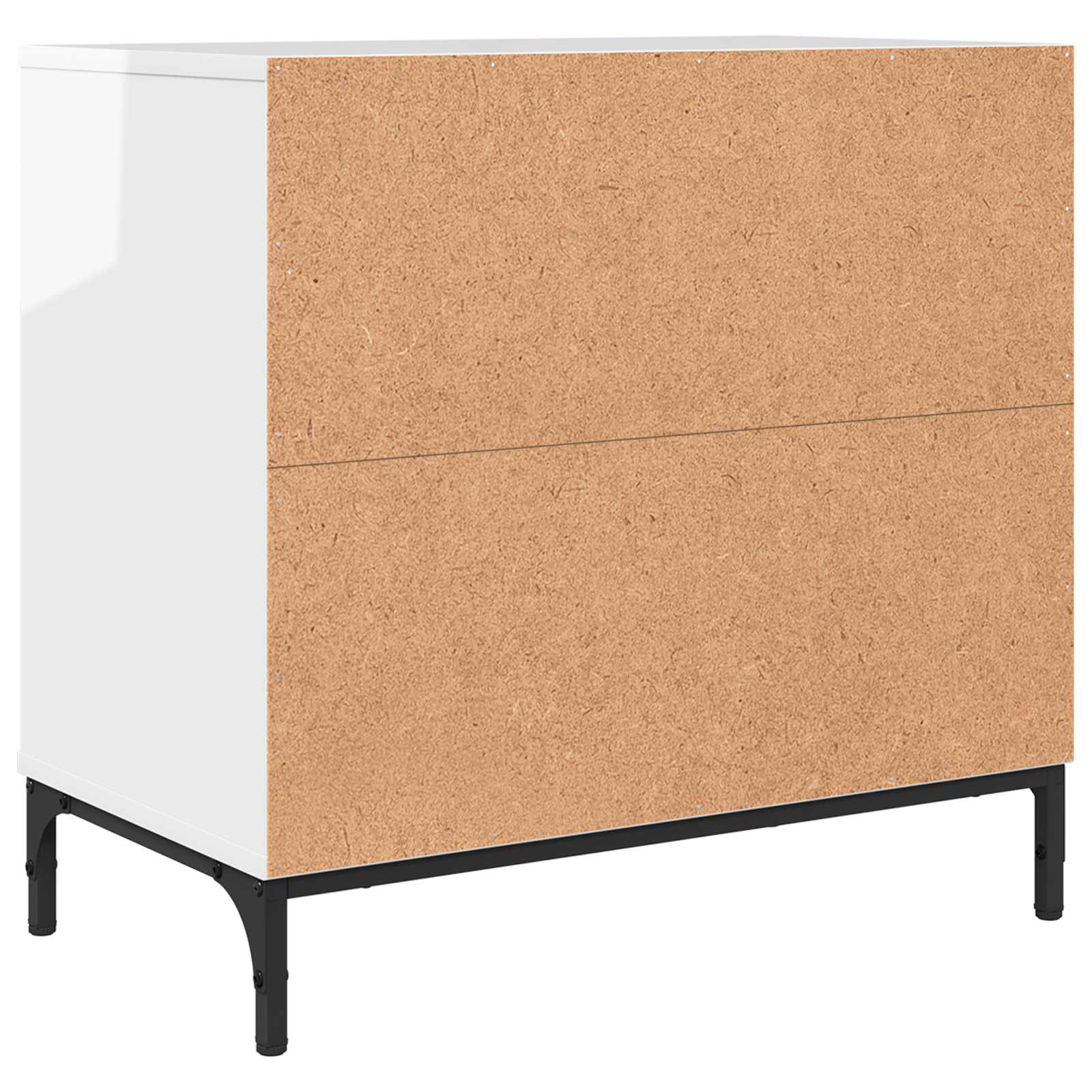 Nightstand High Gloss White 63.5 x 36 x 61 cm