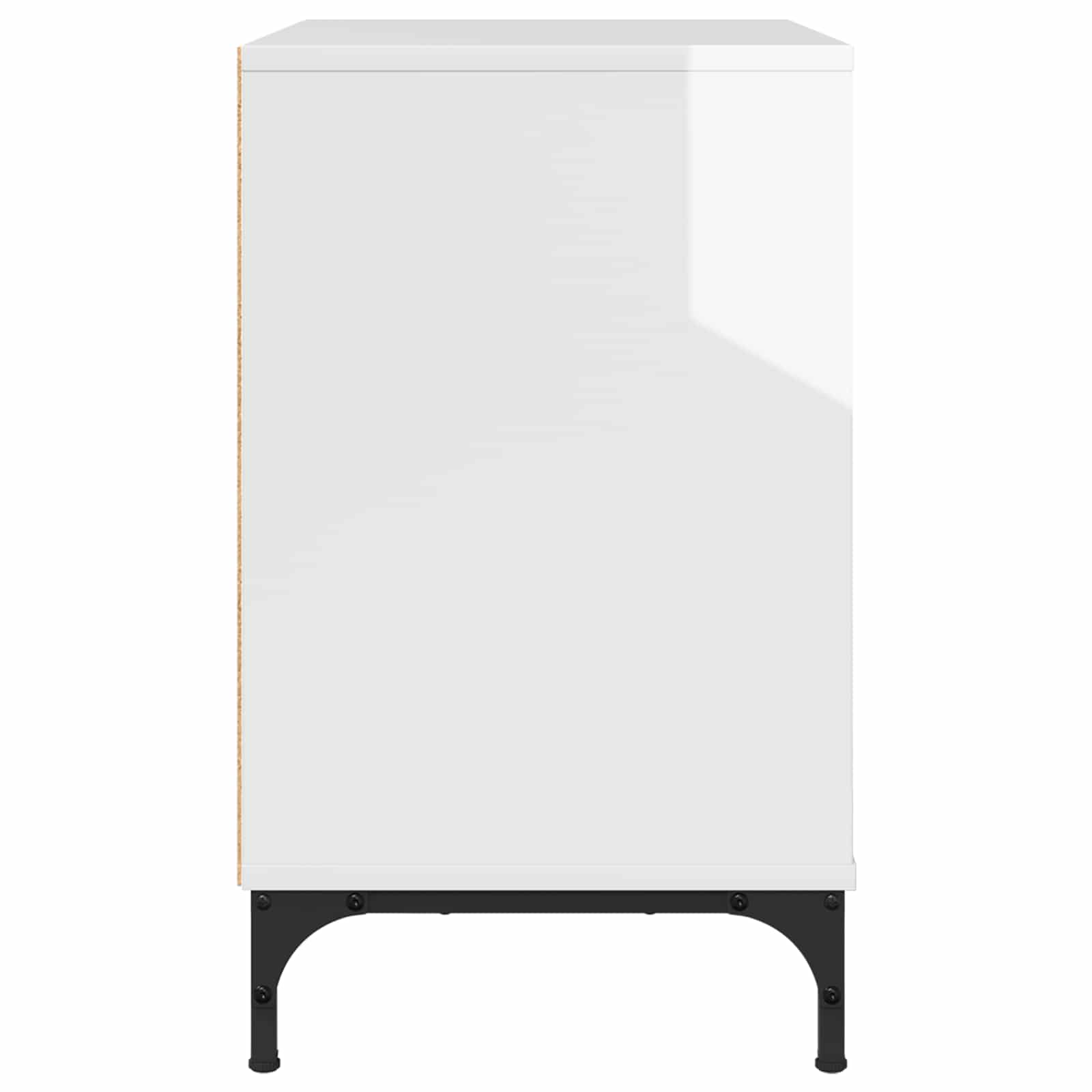 Nightstand High Gloss White 63.5 x 36 x 61 cm