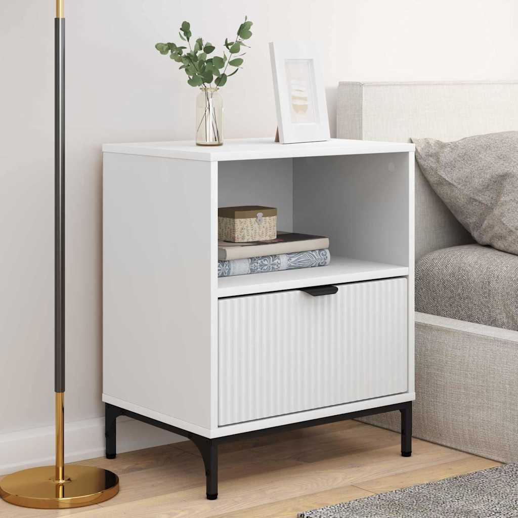 Bedside tables with drawer 2 pcs White 49 x 36 x 61 cm
