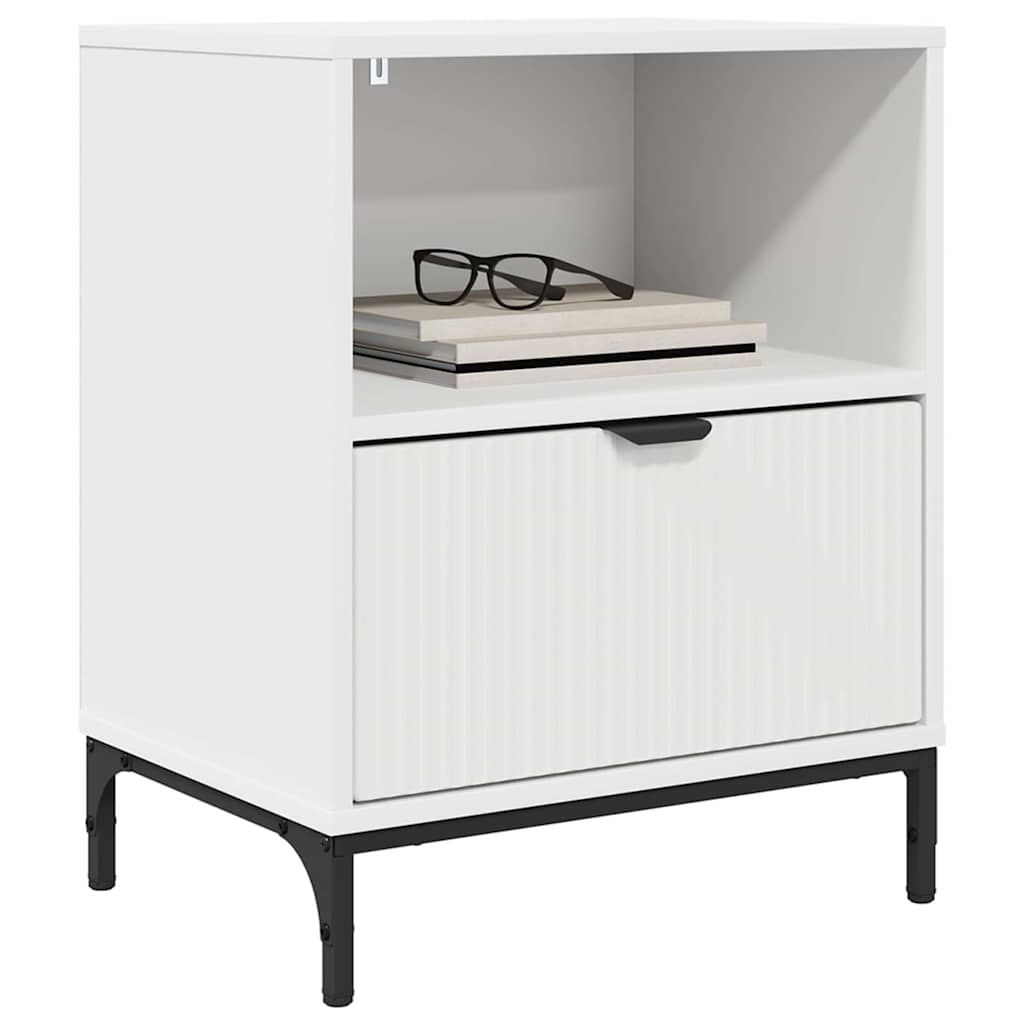Bedside tables with drawer 2 pcs White 49 x 36 x 61 cm