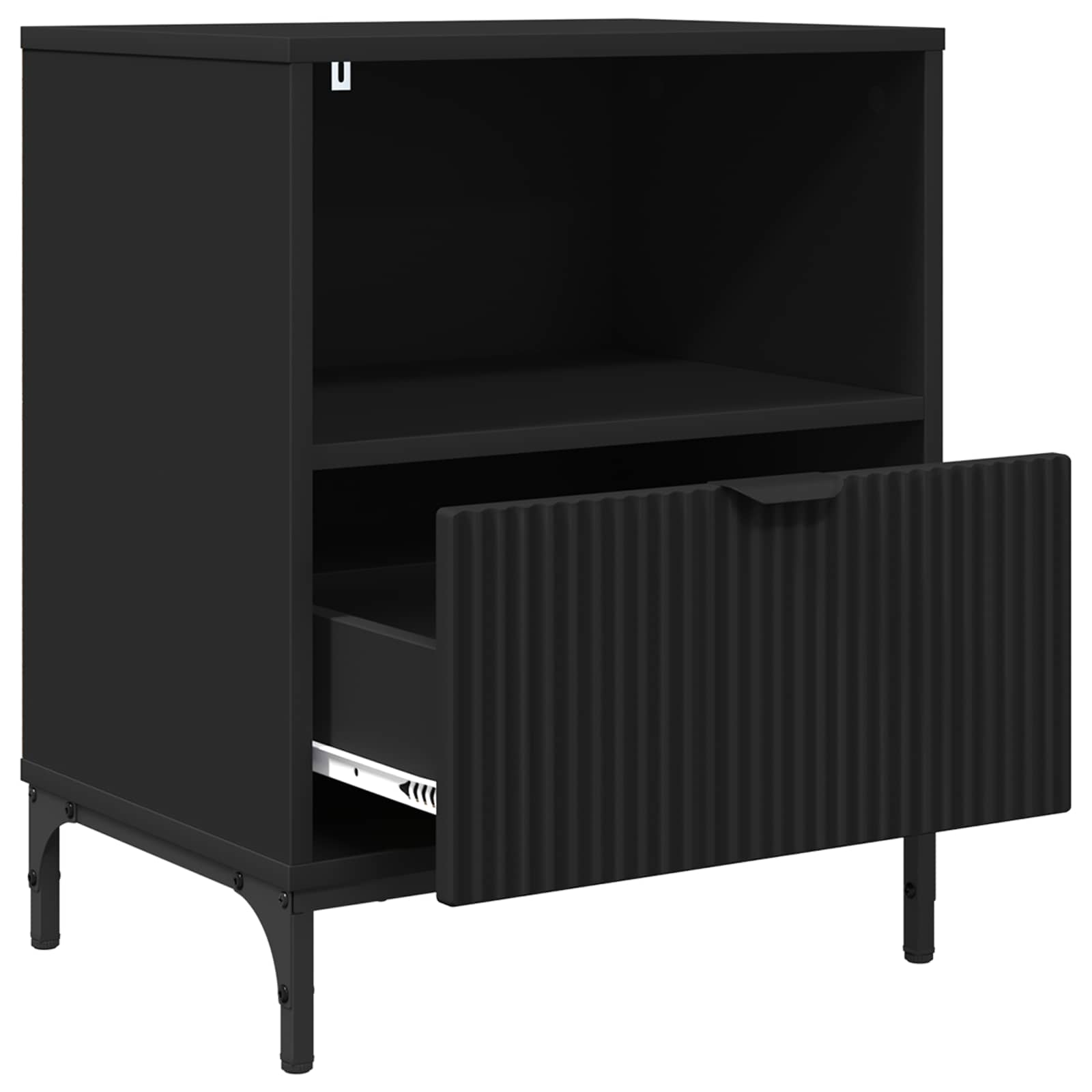 Naktiniai staliukai su stalčių 2 pcs Juoda 49 x 36 x 61 cm
