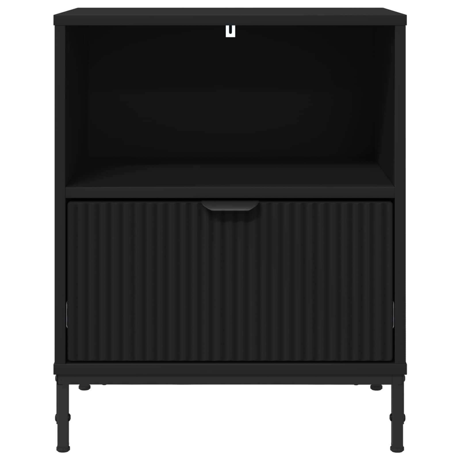 Naktiniai staliukai su stalčių 2 pcs Juoda 49 x 36 x 61 cm