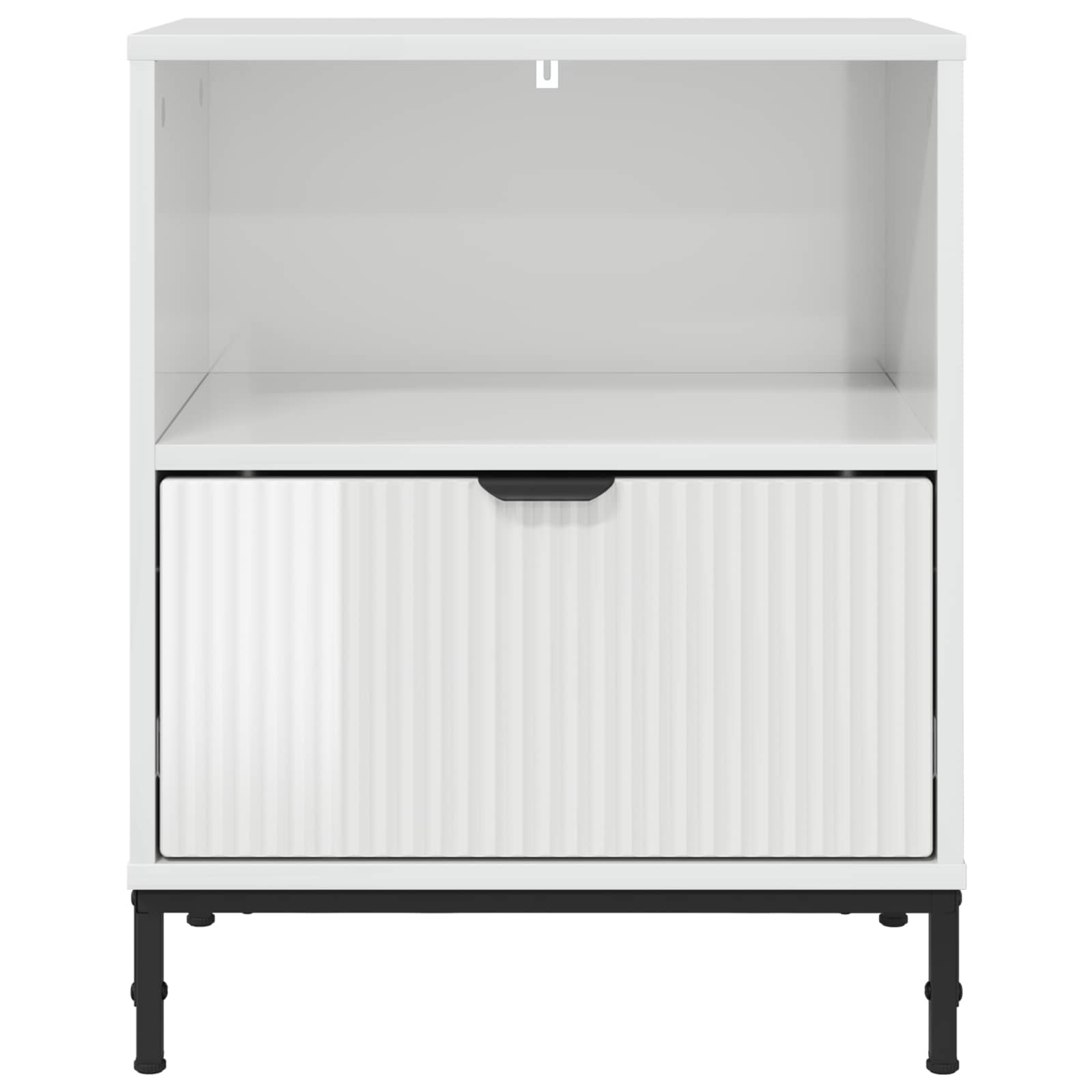 Naktiniai staliukai su stalčių 2 pcs Ypatingai blizgi balta
