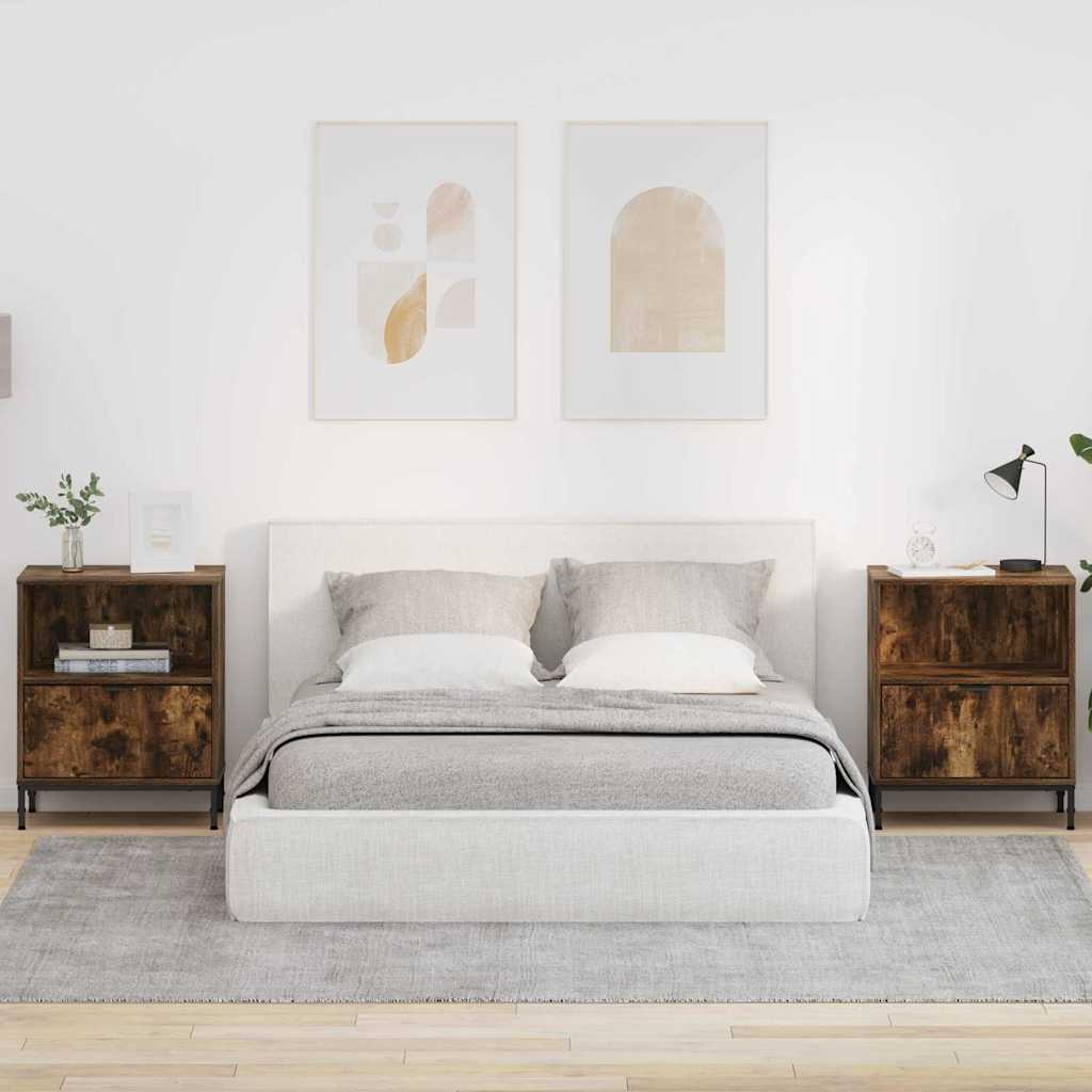 Bedside cabinets 2 pcs Smoked oak 49 x 36 x 61 cm