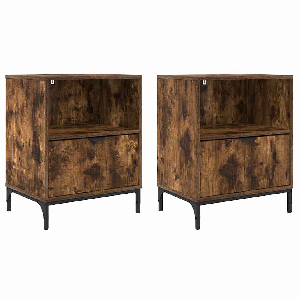 Bedside cabinets 2 pcs Smoked oak 49 x 36 x 61 cm