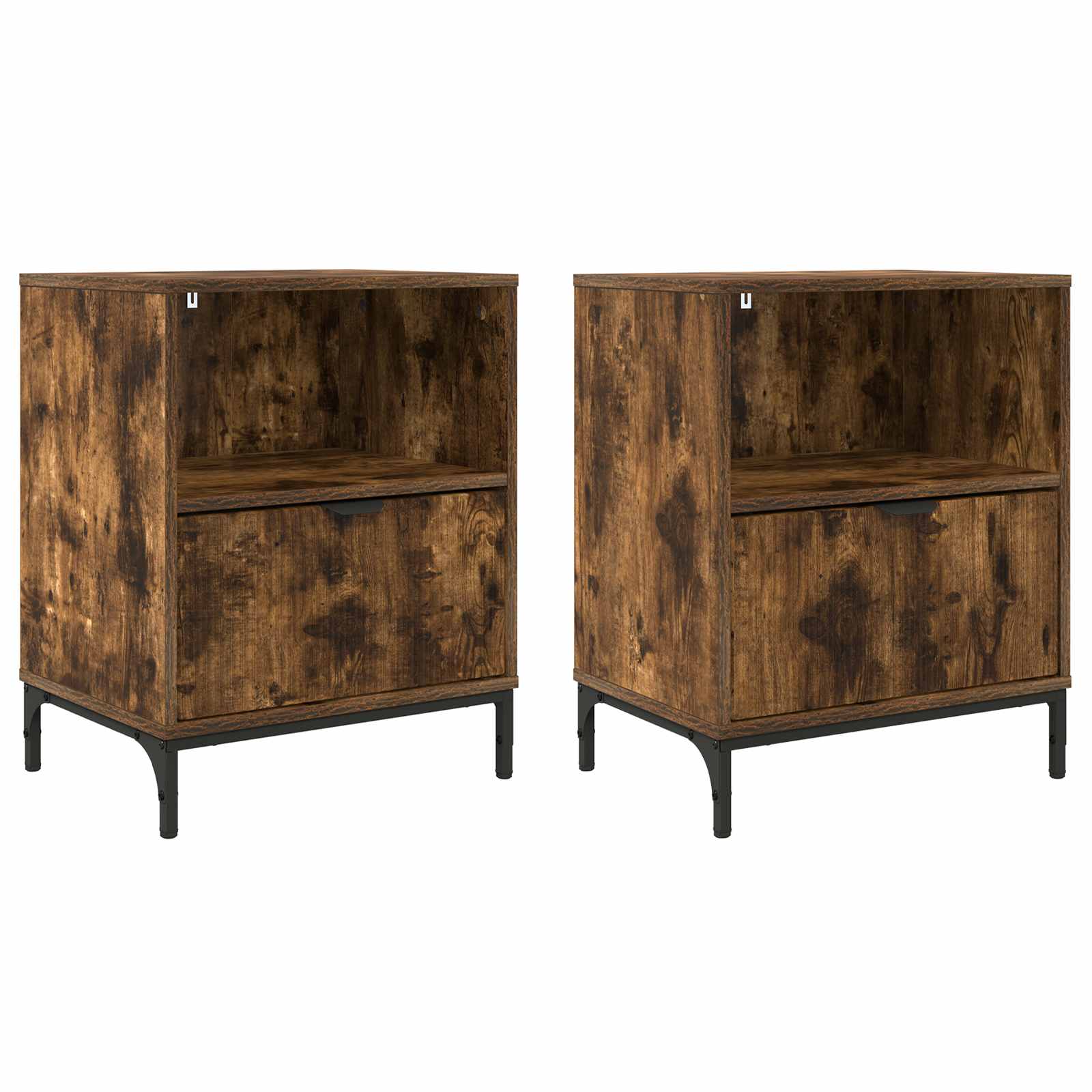 Naktiniai staliukai 2 pcs Dūminio ąžuolo 49 x 36 x 61 cm