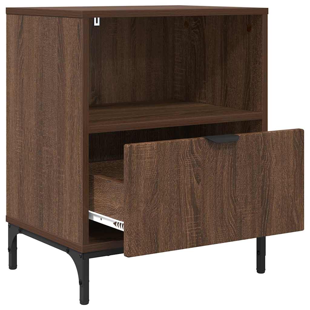 Naktiniai staliukai 2 pcs ruda ąžuolo 49 x 36 x 61 cm