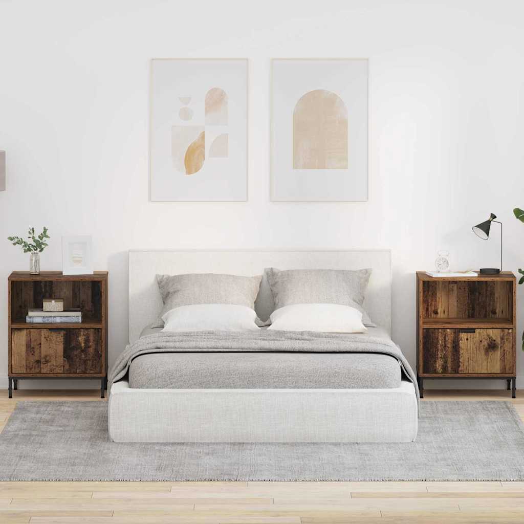 Naktiniai staliukai 2 pcs Sena mediena 49 x 36 x 61 cm