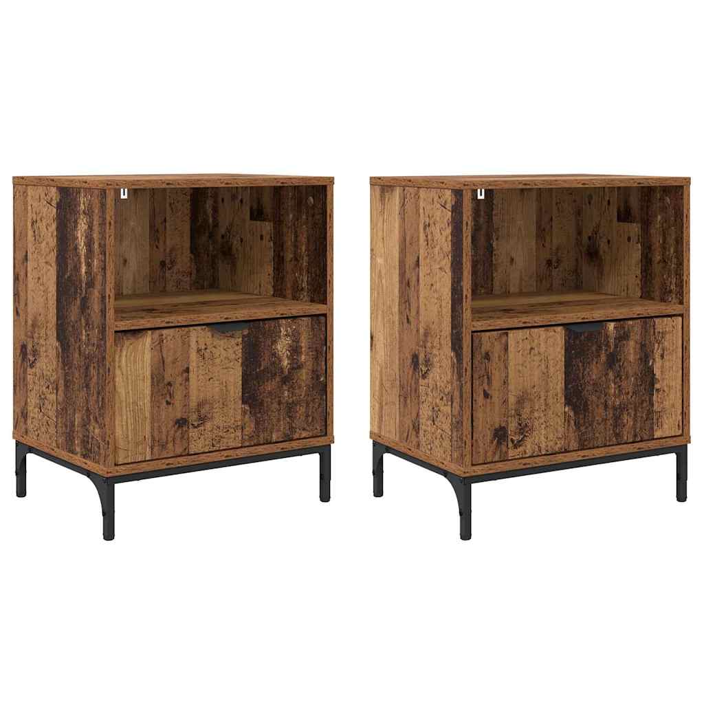 Naktiniai staliukai 2 pcs Sena mediena 49 x 36 x 61 cm