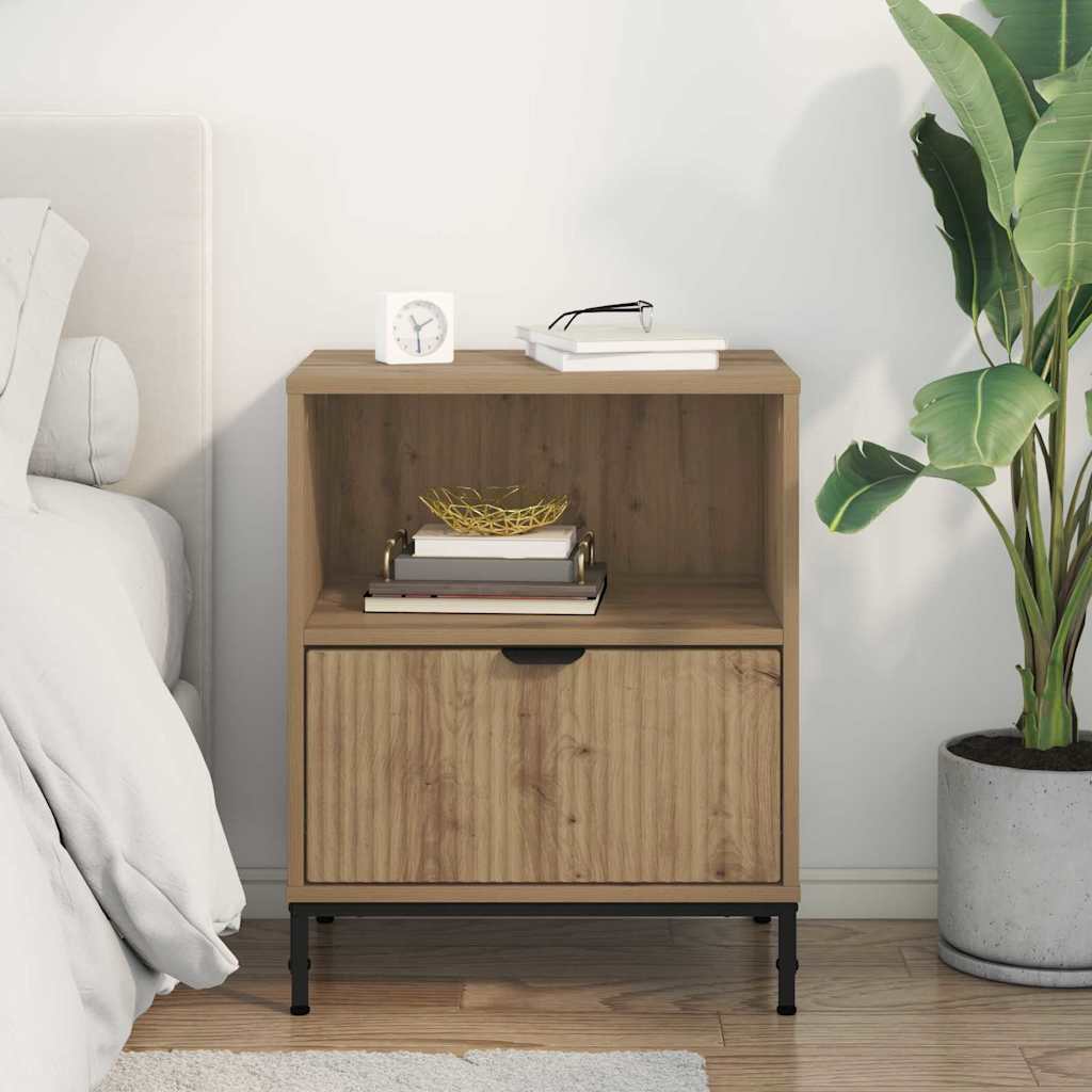 Bedside cabinet with drawer artisan oak 49 x 36 x 61 cm