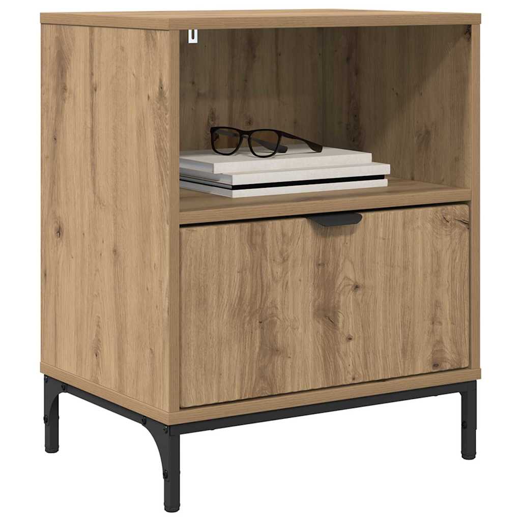 Bedside cabinet with drawer artisan oak 49 x 36 x 61 cm