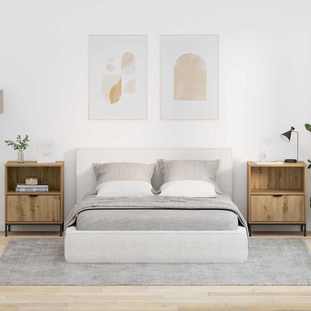 Nightstands 2 pcs artisan oak 49 x 36 x 61 cm