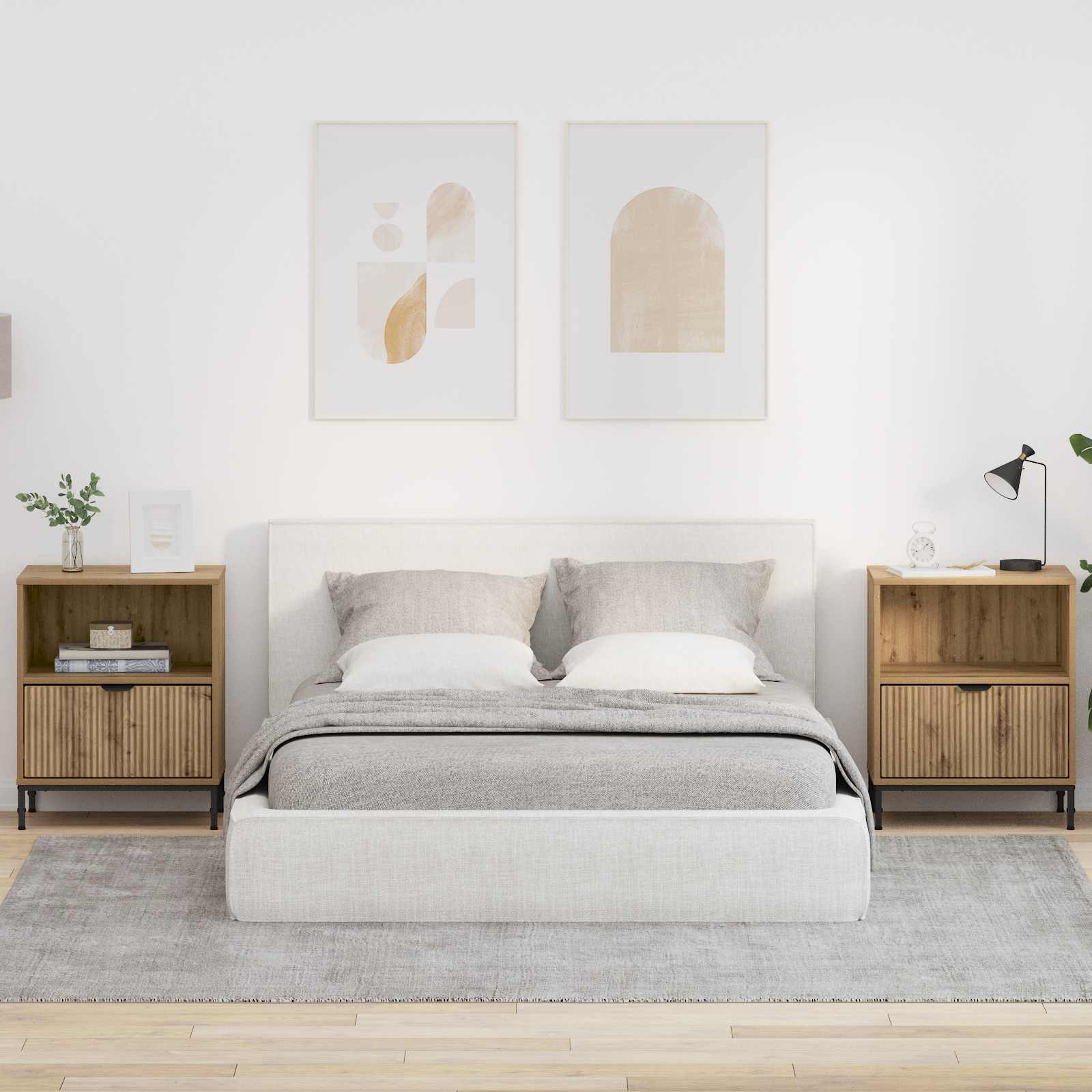 Naktiniai staliukai 2 pcs artisano ąžuolo 49 x 36 x 61 cm