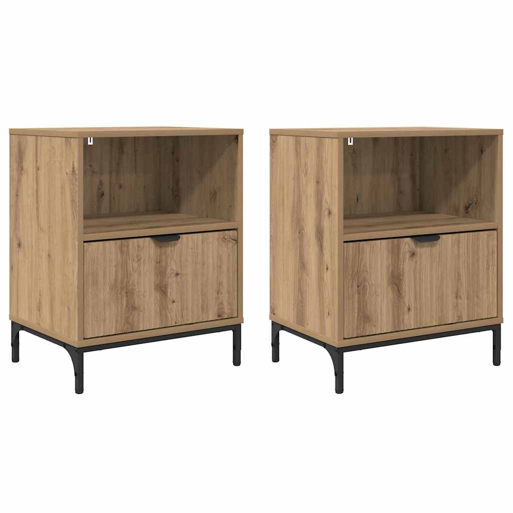 Nightstands 2 pcs artisan oak 49 x 36 x 61 cm