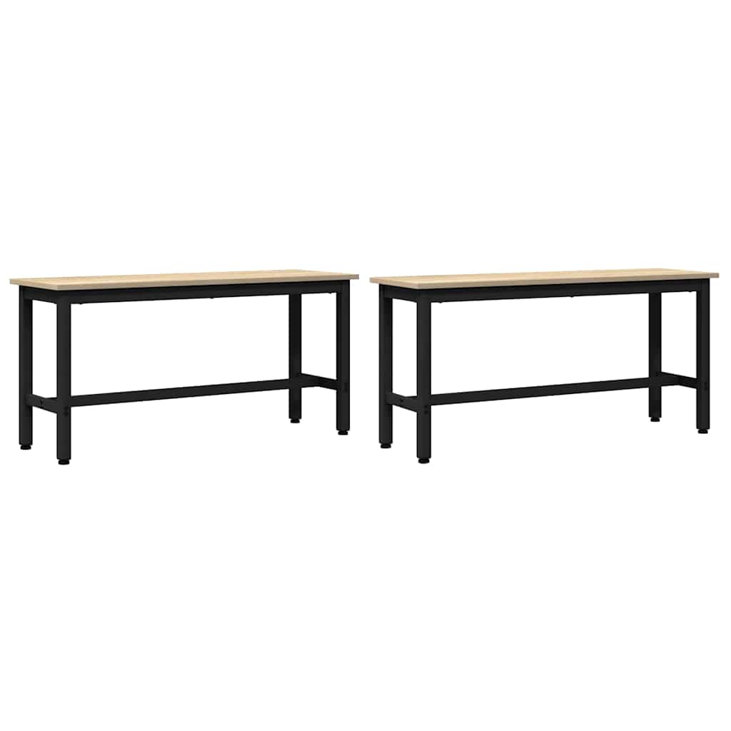 Valgomojo suolas 2 pcs Sonoma ąžuolas 100 x 32,5 x 48,5 cm