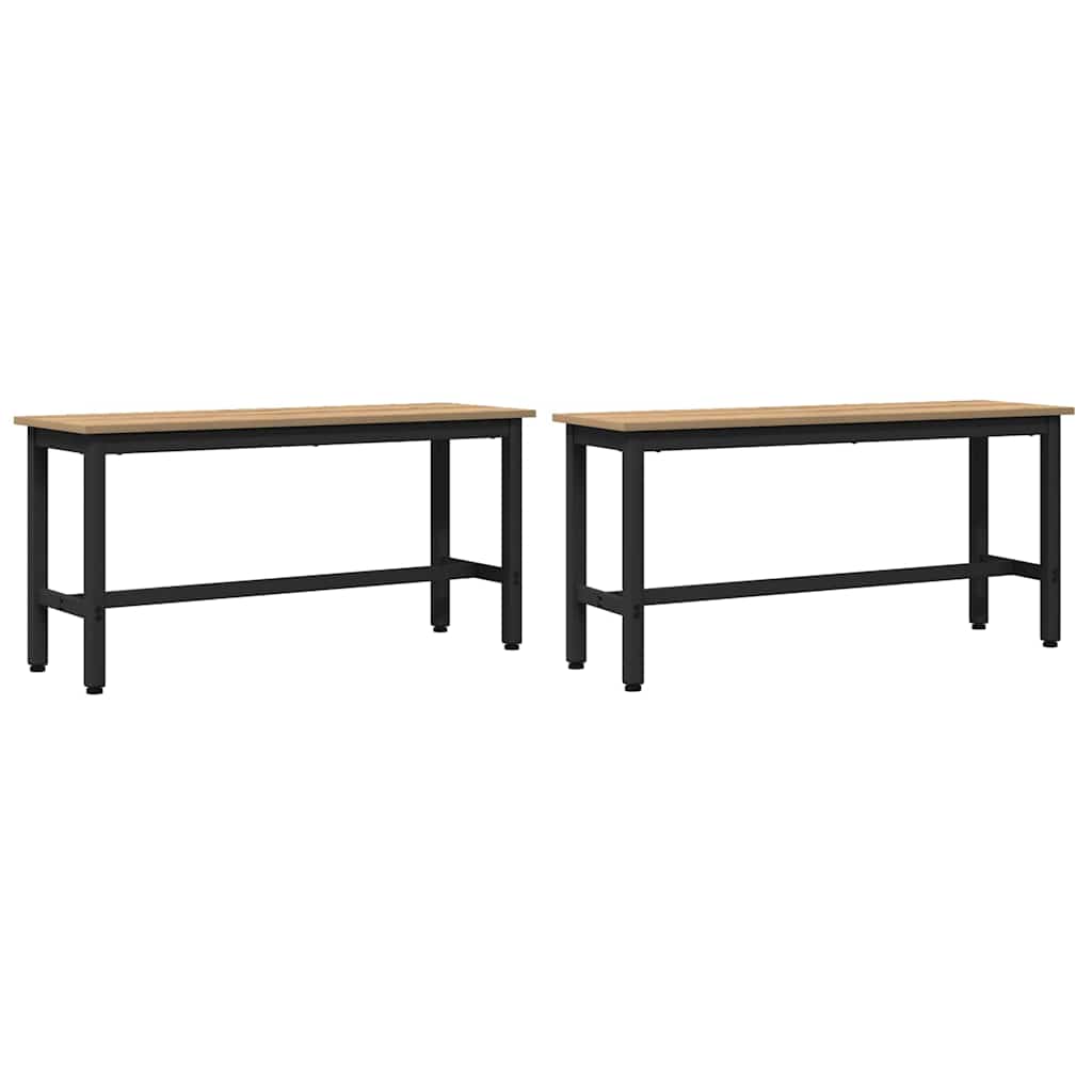 Valgomojo suolas 2 pcs Amatininkų ąžuolas 100 x 32,5 x 48,5 cm