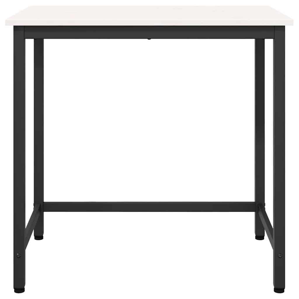 Table White 80 x 50 x 77 cm Engineered Wood and Steel