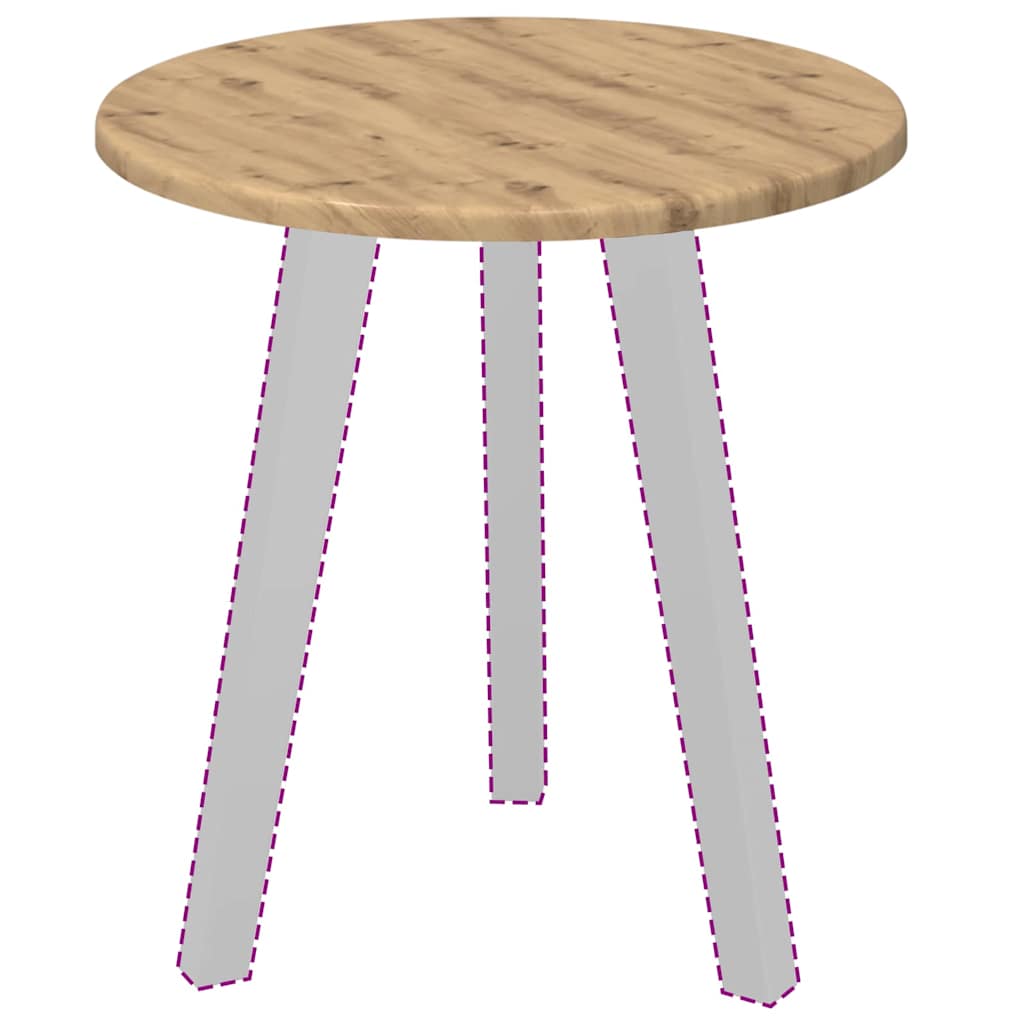 Tabletop artisan oak 40 x 40 x 1.5 cm Processed wood