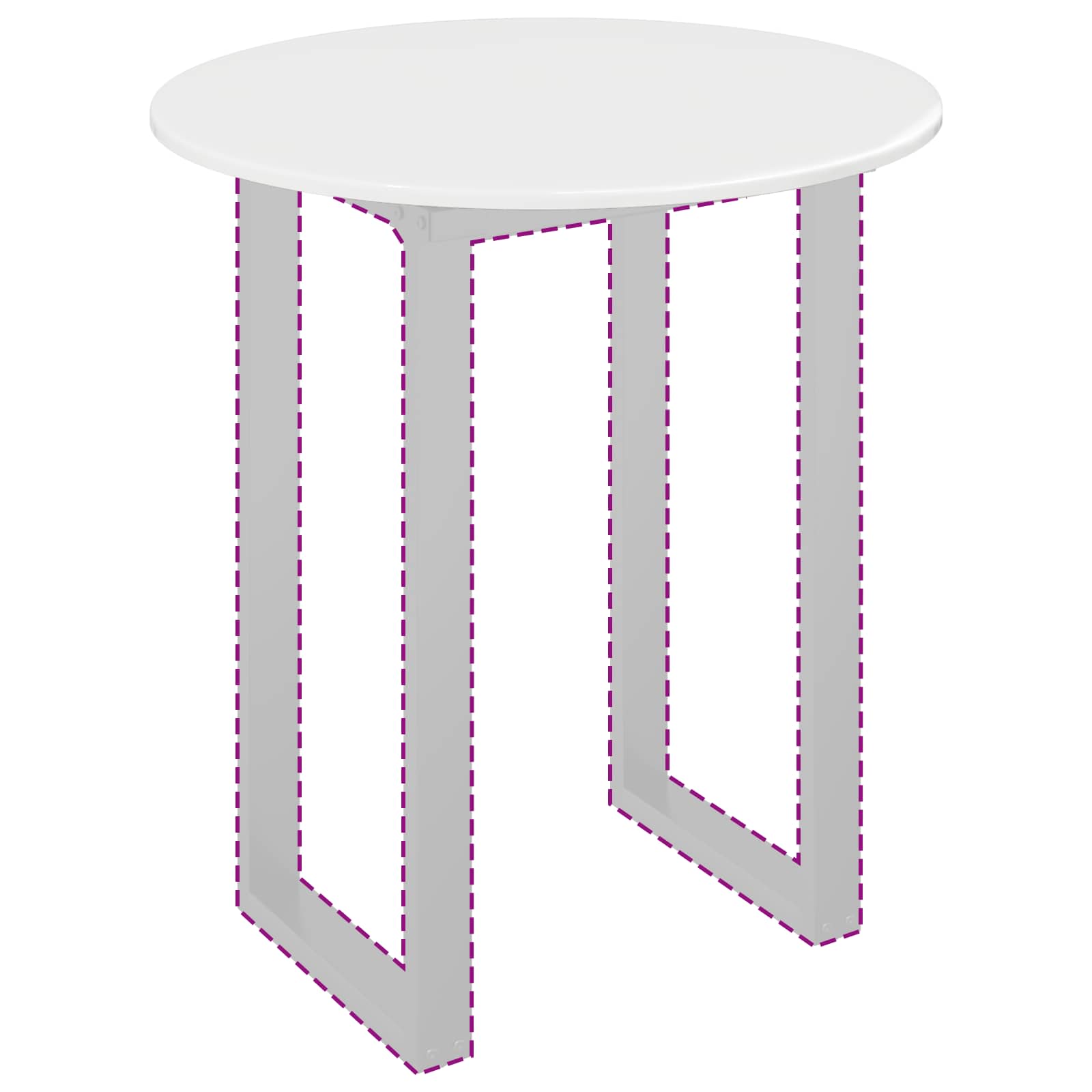 Table top Extra glossy white 70 x 70 x 1.5 cm