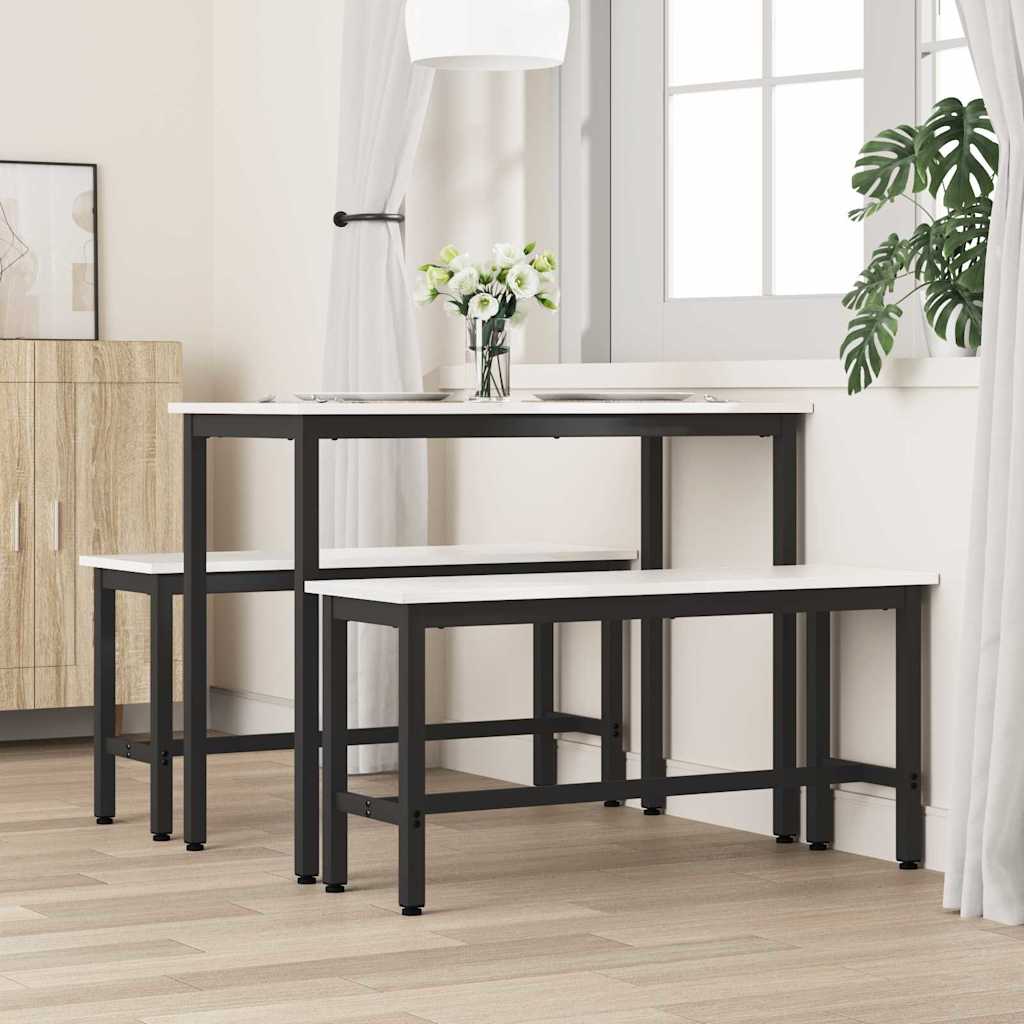 Valgomojo suolas 2 pcs Balta 100 x 32,5 x 49 cm