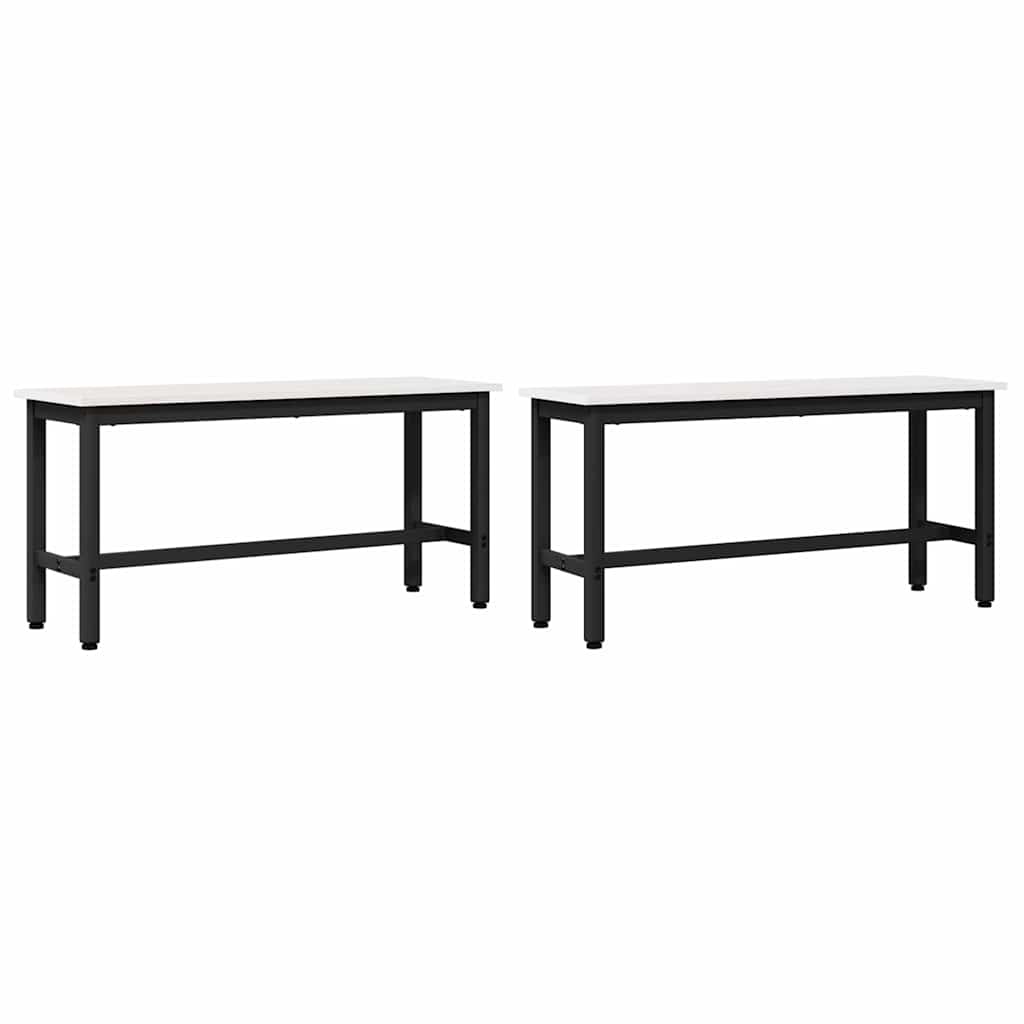 Valgomojo suolas 2 pcs Balta 100 x 32,5 x 49 cm