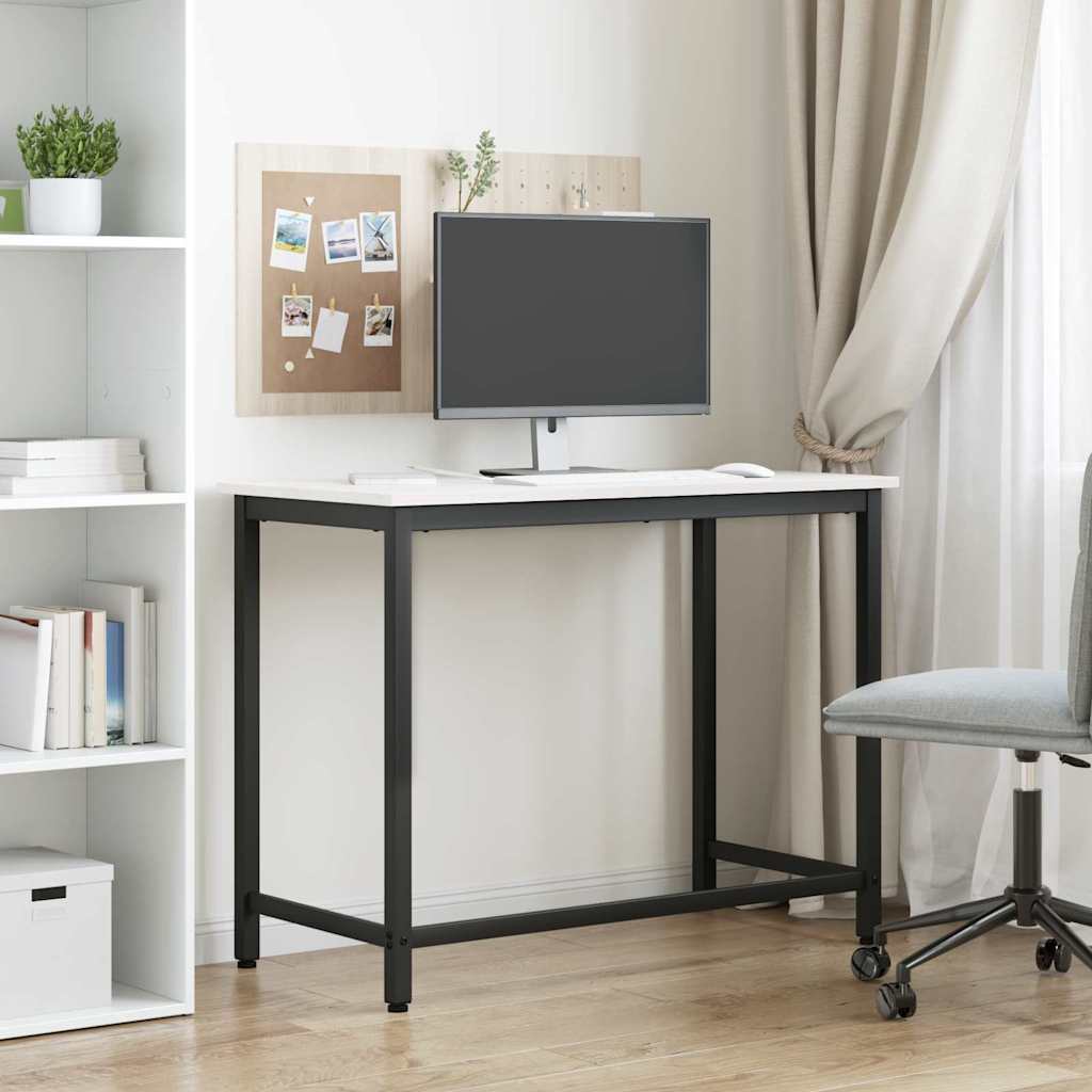 Table White 100 x 50 x 77 cm Engineered wood and steel