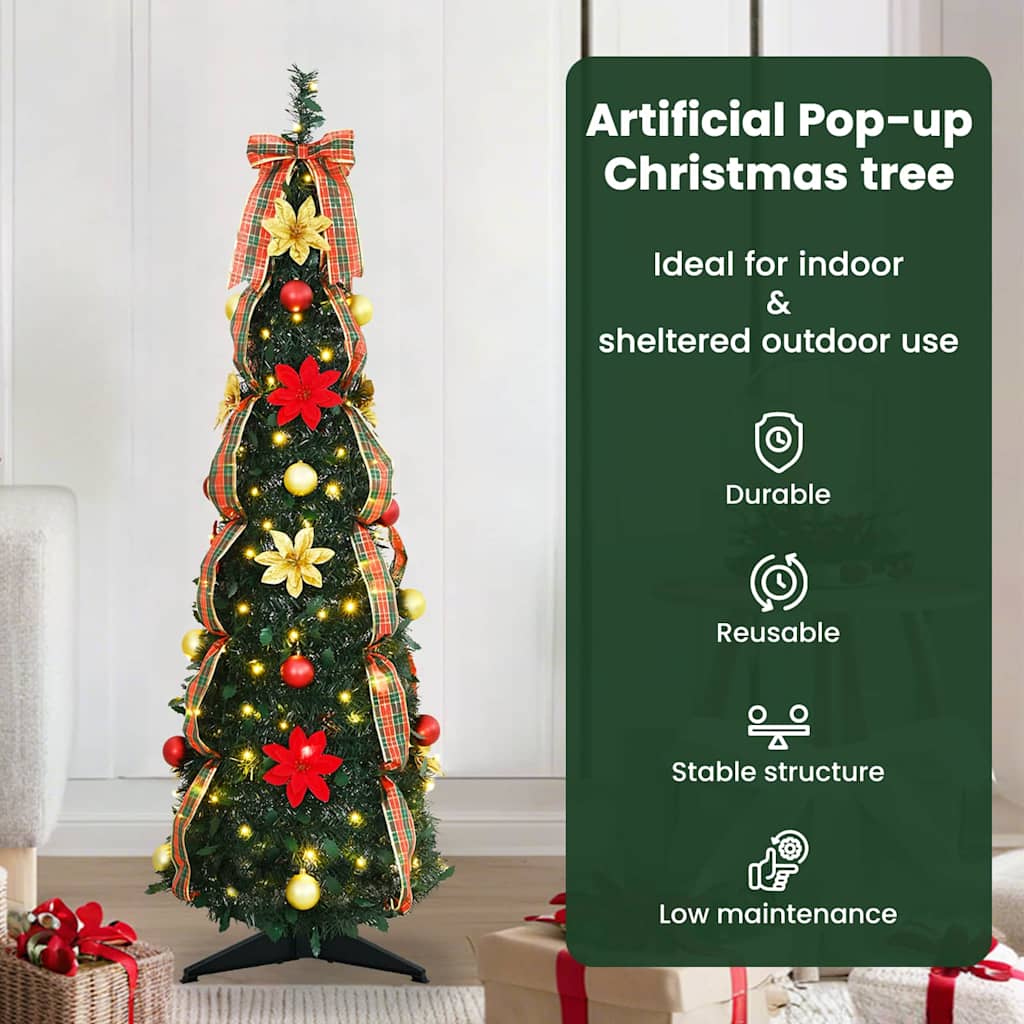 Dirbtinė Kalėdų eglutė CRYSTAL POLAR, su 50 LED stovu Žalia 120 cm.