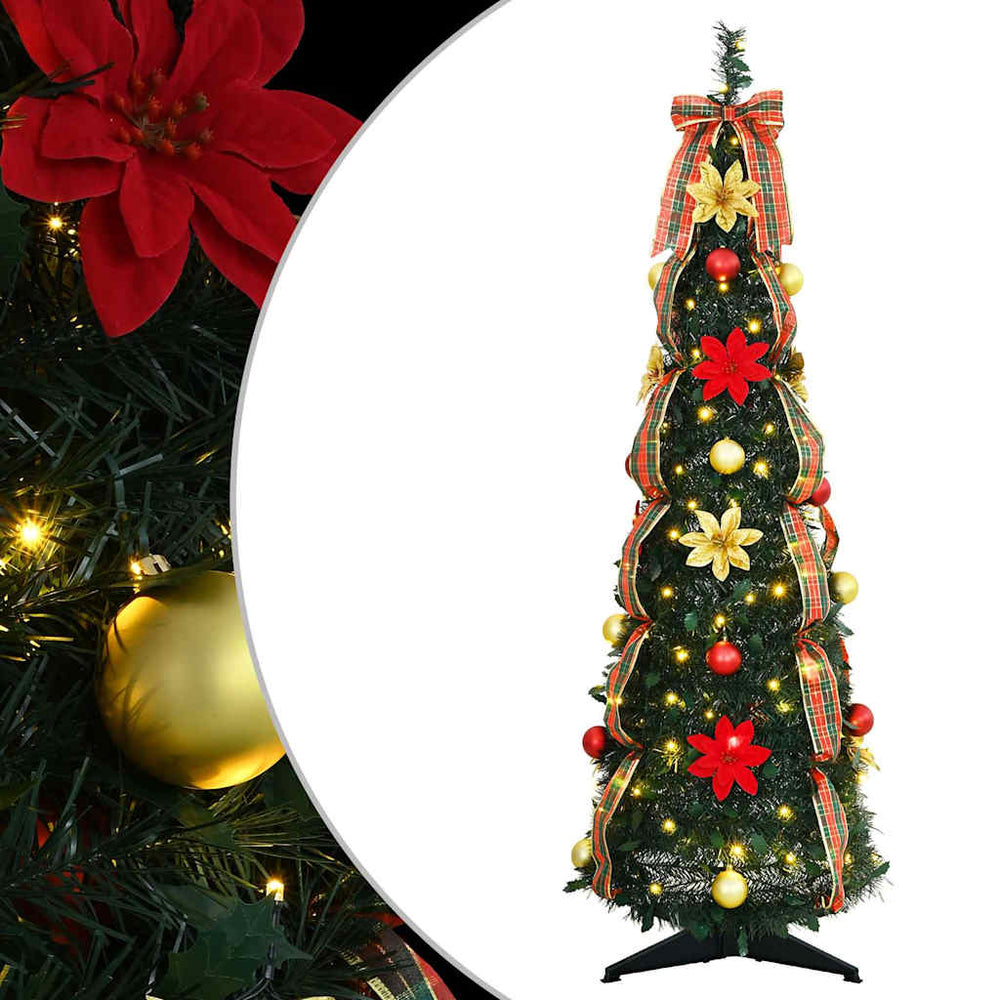 Mākslīgā eglīte CRYSTAL POLAR, ar 50 LED lampiņu statīvu, zaļa, 120 cm.