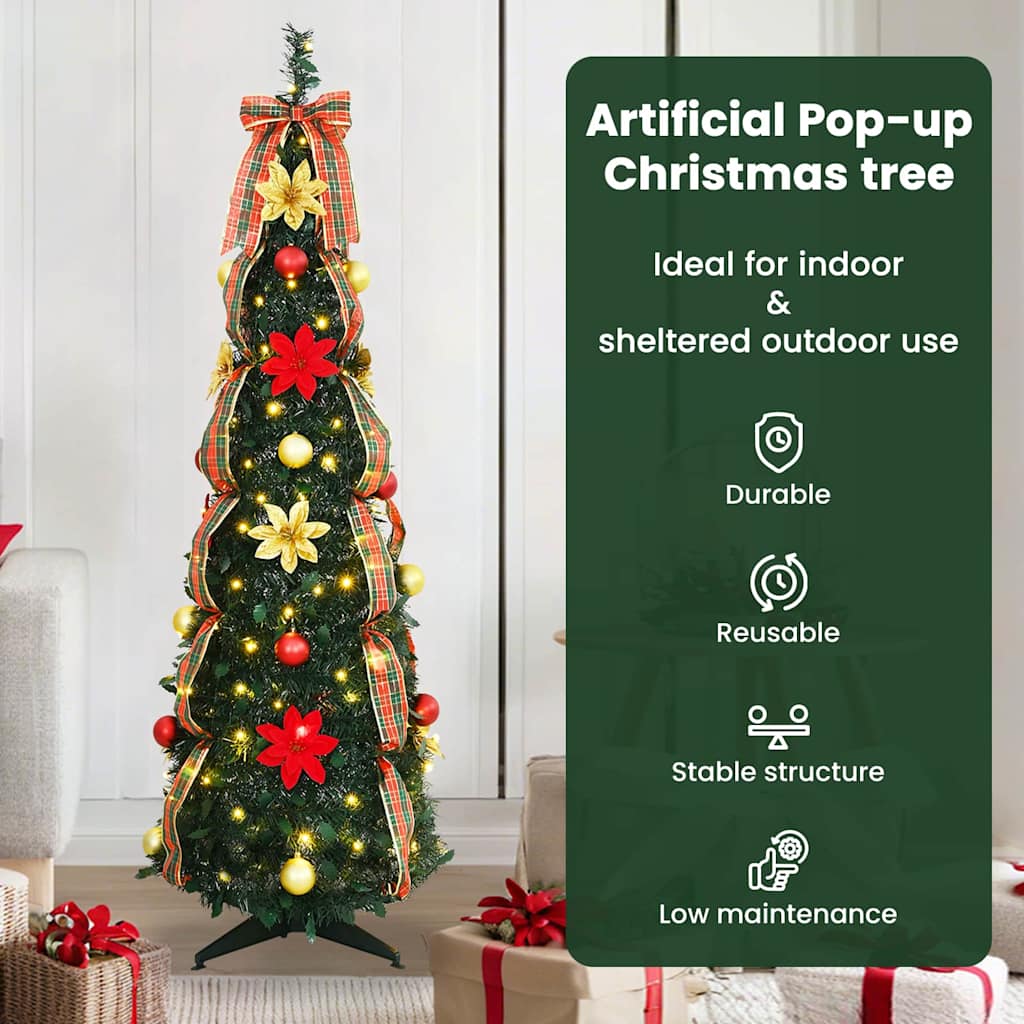 Dirbtinė Kalėdų eglutė CRYSTAL POLAR, su 100 LED stovu Žalia 150 cm.