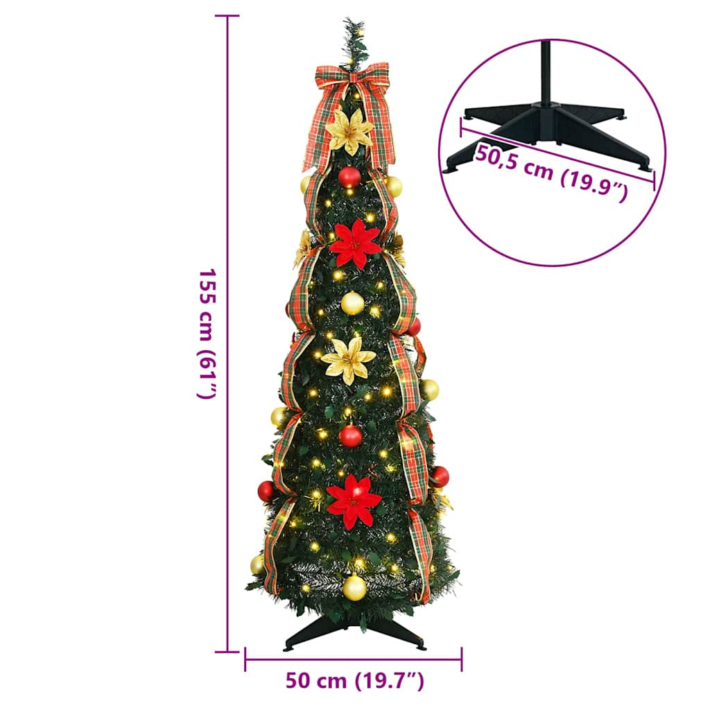 Dirbtinė Kalėdų eglutė CRYSTAL POLAR, su 100 LED stovu Žalia 150 cm.