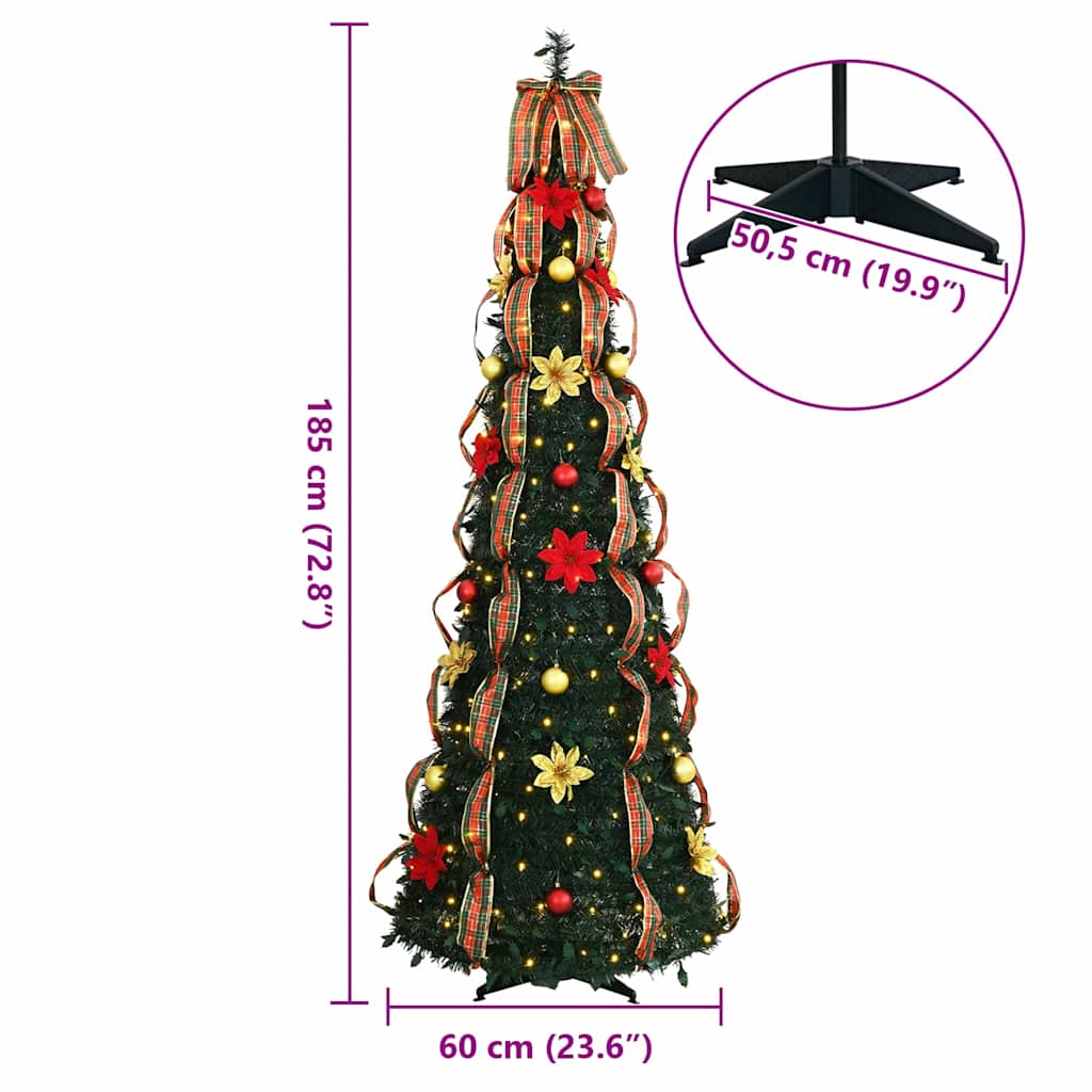 Dirbtinė Kalėdų eglutė CRYSTAL POLAR, su 150 LED stovu Žalia 180 cm.