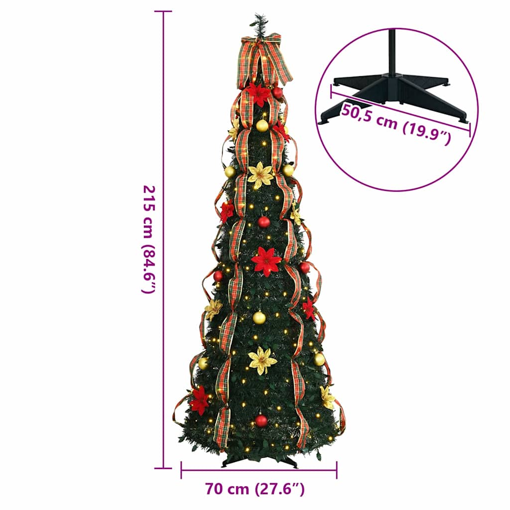 Dirbtinė Kalėdų eglutė CRYSTAL POLAR, su 200 LED stovu Žalia 210 cm.