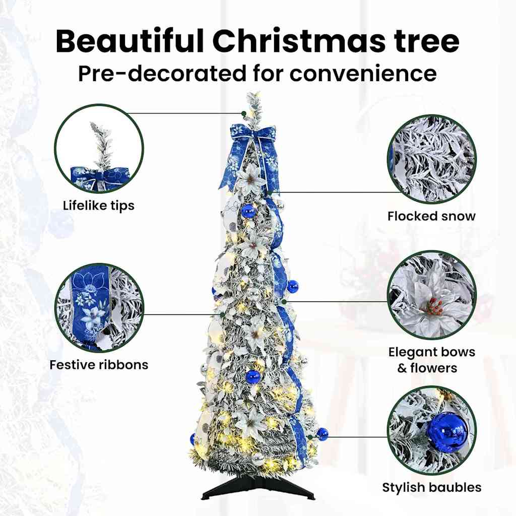 Mākslīgā eglīte CRYSTAL POLAR, ar 50 LED lampiņu statīvu, zaļa, 120 cm.