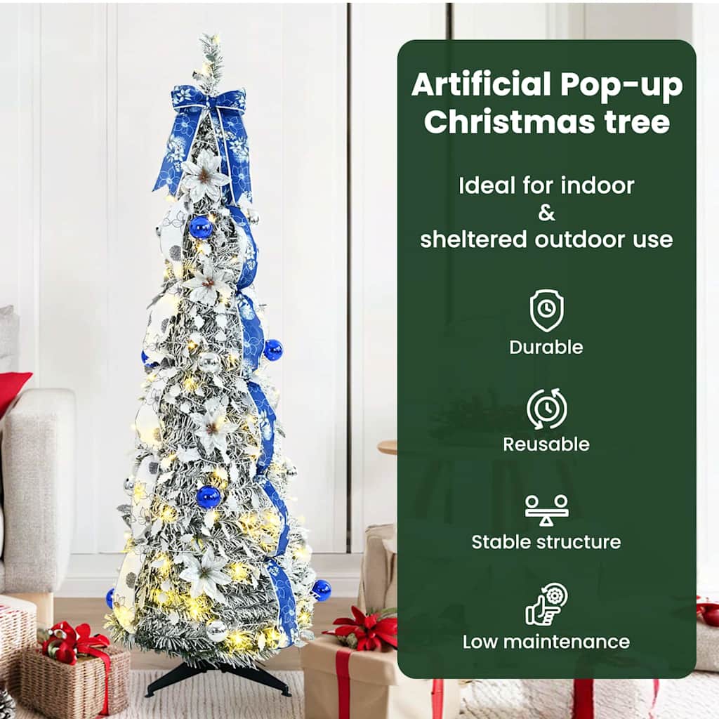 Dirbtinė Kalėdų eglutė CRYSTAL POLAR, su 100 LED stovu Žalia 150 cm.