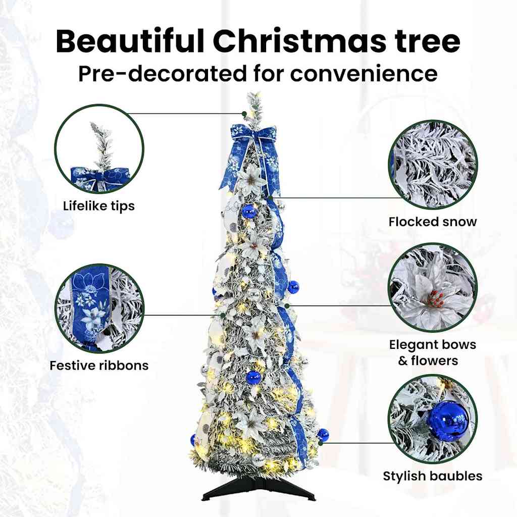 Dirbtinė Kalėdų eglutė CRYSTAL POLAR, su 100 LED stovu Žalia 150 cm.
