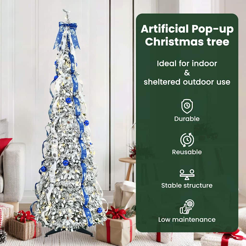 Mākslīgā eglīte CRYSTAL POLAR, ar 150 LED lampiņām, zaļa 180 cm.