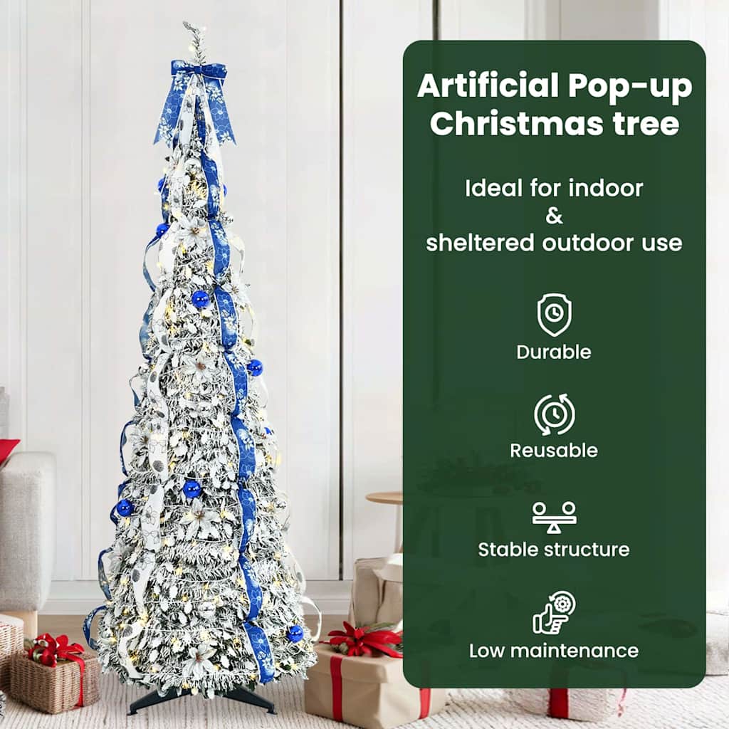 Dirbtinė Kalėdų eglutė CRYSTAL POLAR, su 200 LED stovu Žalia 210 cm.