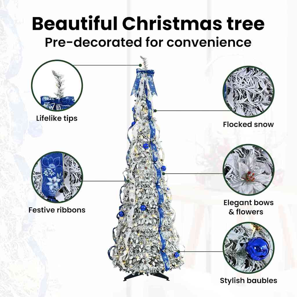 Dirbtinė Kalėdų eglutė CRYSTAL POLAR, su 200 LED stovu Žalia 210 cm.