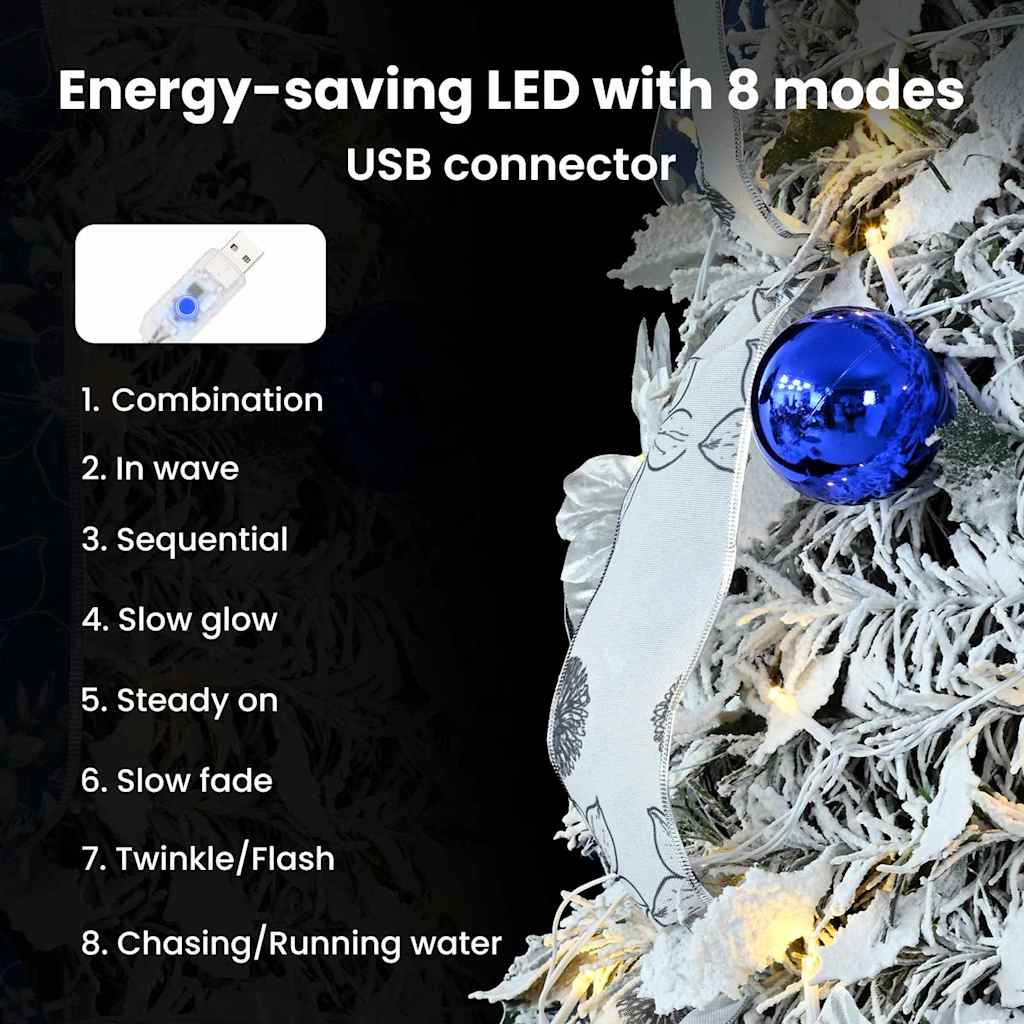 Dirbtinė Kalėdų eglutė CRYSTAL POLAR, su 200 LED stovu Žalia 210 cm.