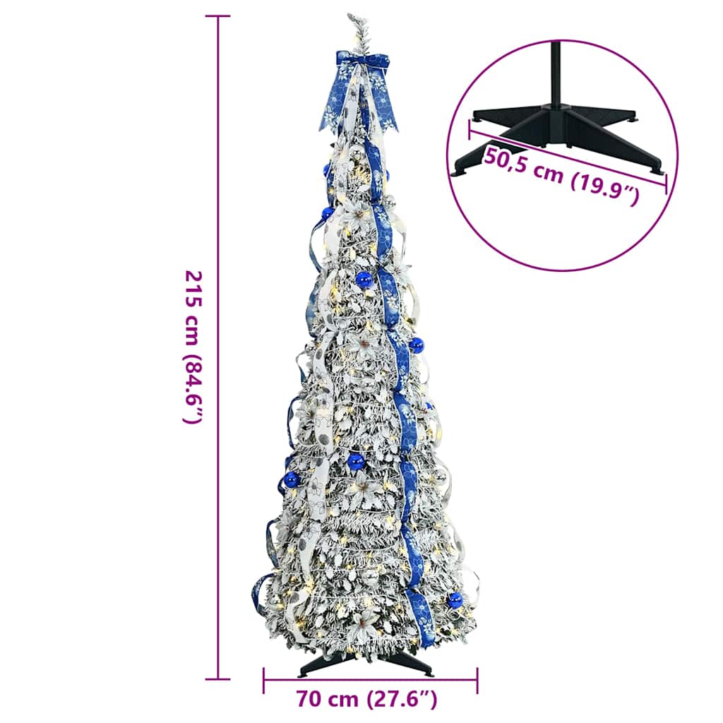 Dirbtinė Kalėdų eglutė CRYSTAL POLAR, su 200 LED stovu Žalia 210 cm.
