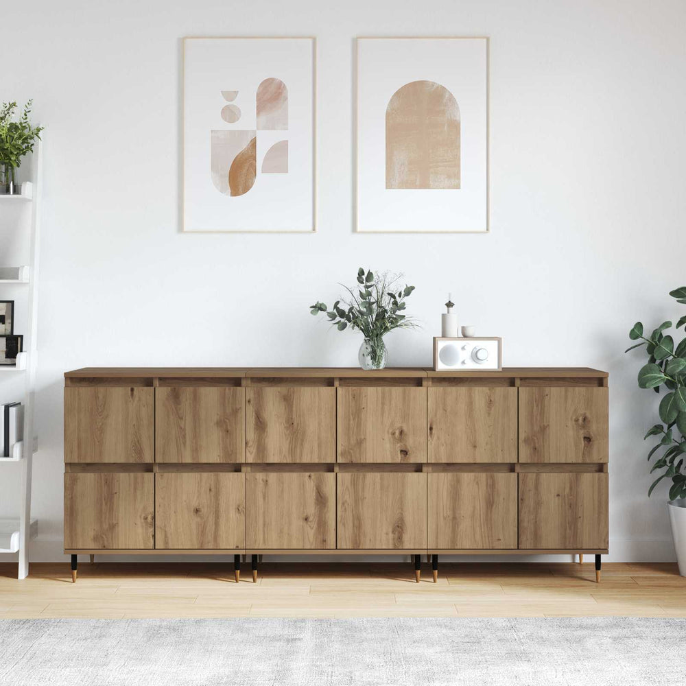 Oppbevaringsskap 3 pcs Amatininkų ąžuolas 60 x 35 x 70 cm