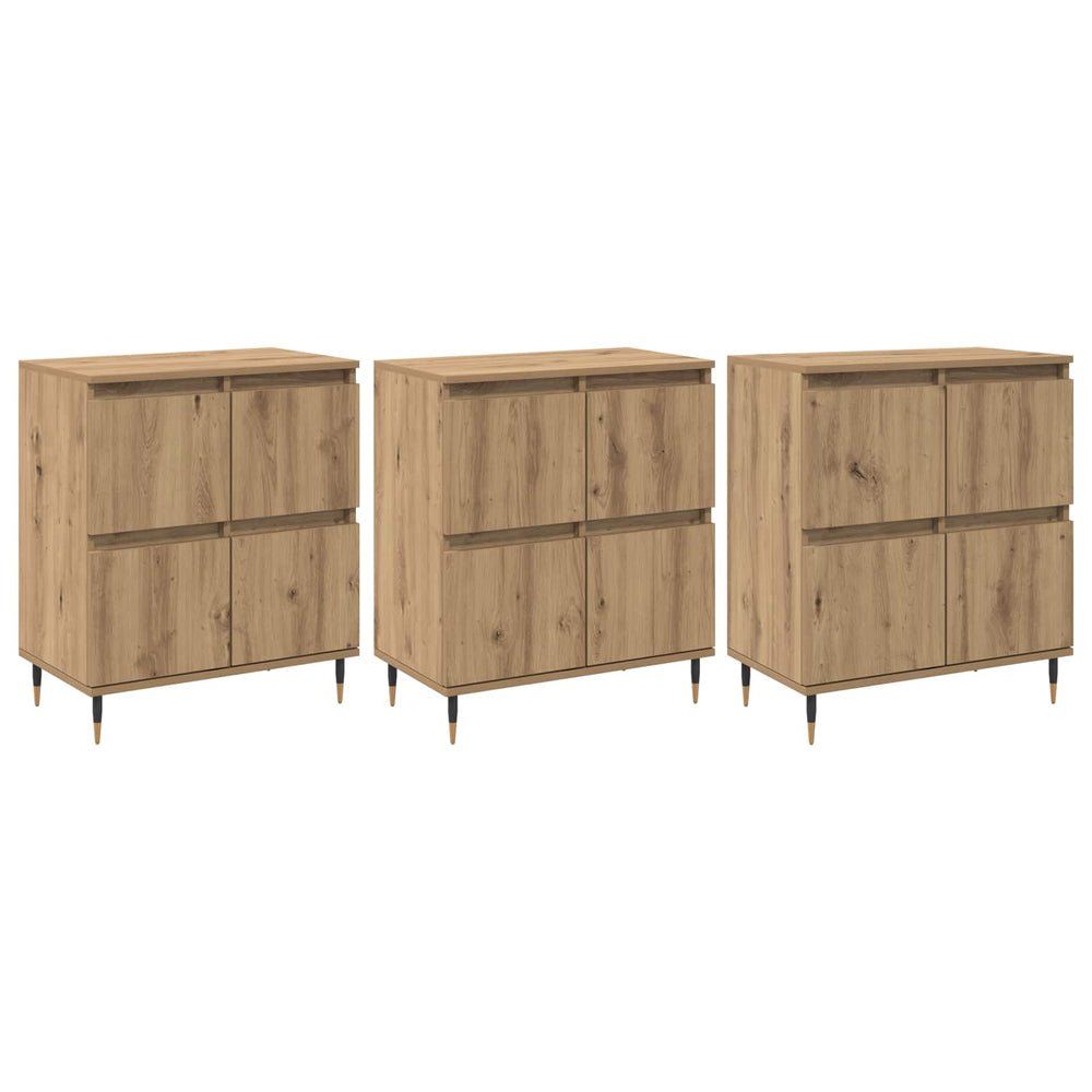 Oppbevaringsskap 3 pcs Amatininkų ąžuolas 60 x 35 x 70 cm