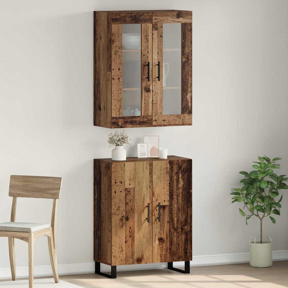 Tall cabinet 2 pcs Old wood Processed wood