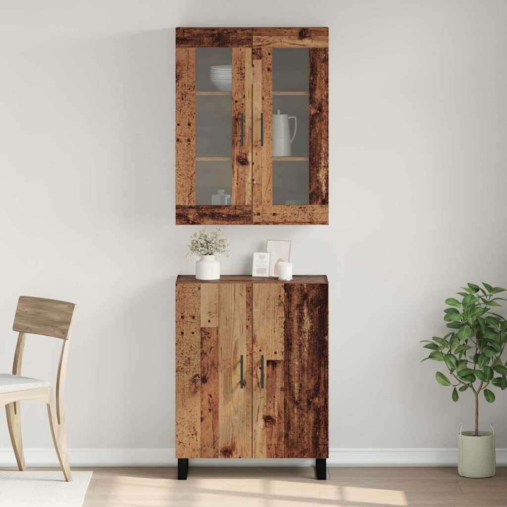 Tall cabinet 2 pcs Old wood Processed wood
