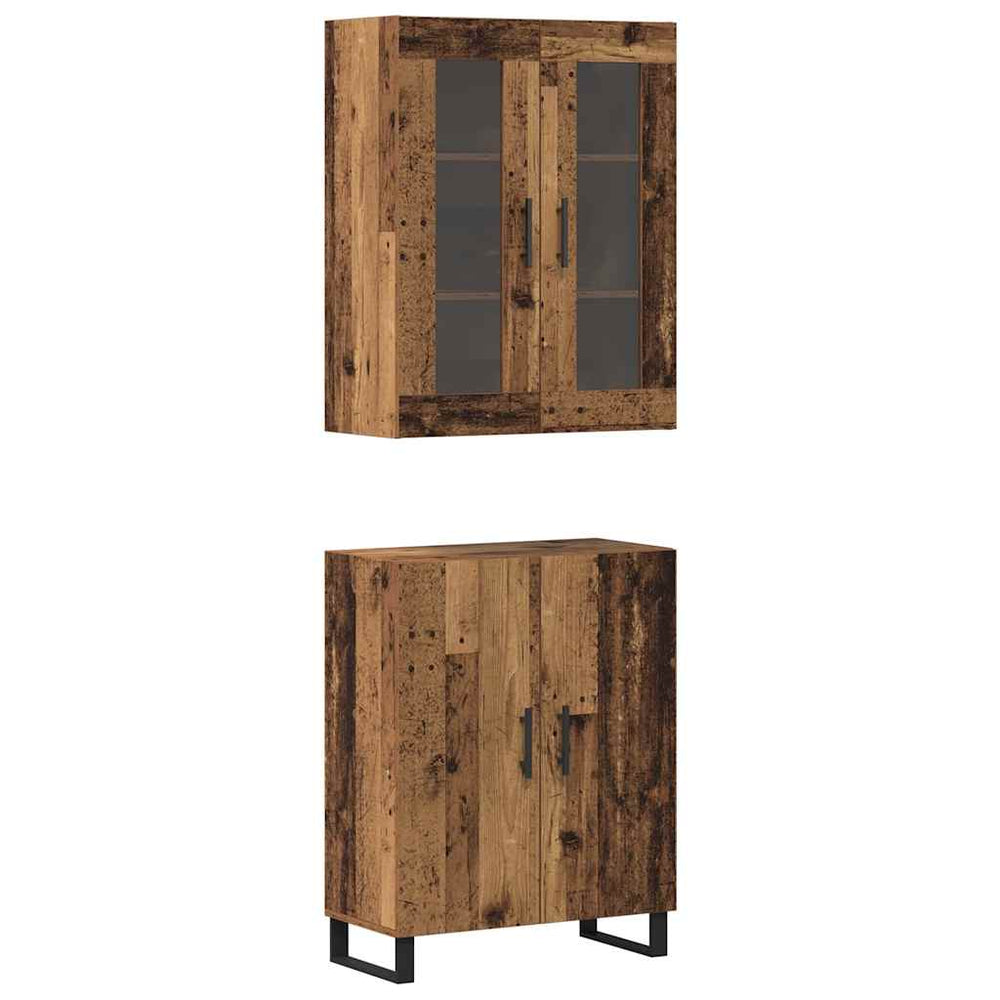 Tall cabinet 2 pcs Old wood Processed wood