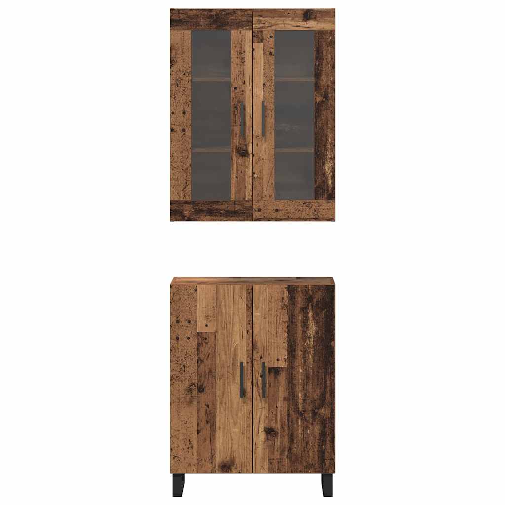 Tall cabinet 2 pcs Old wood Processed wood