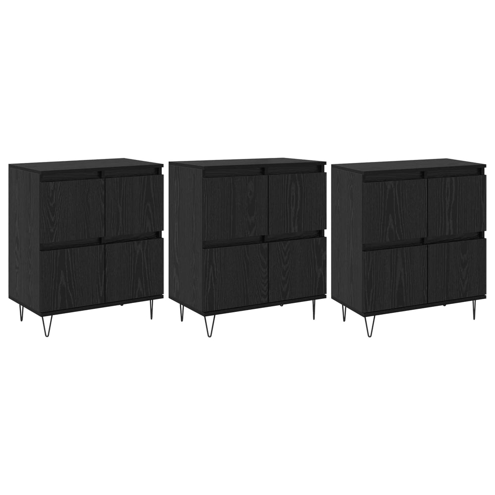 Šoninės lentynos 3 pcs Juodas ąžuolas