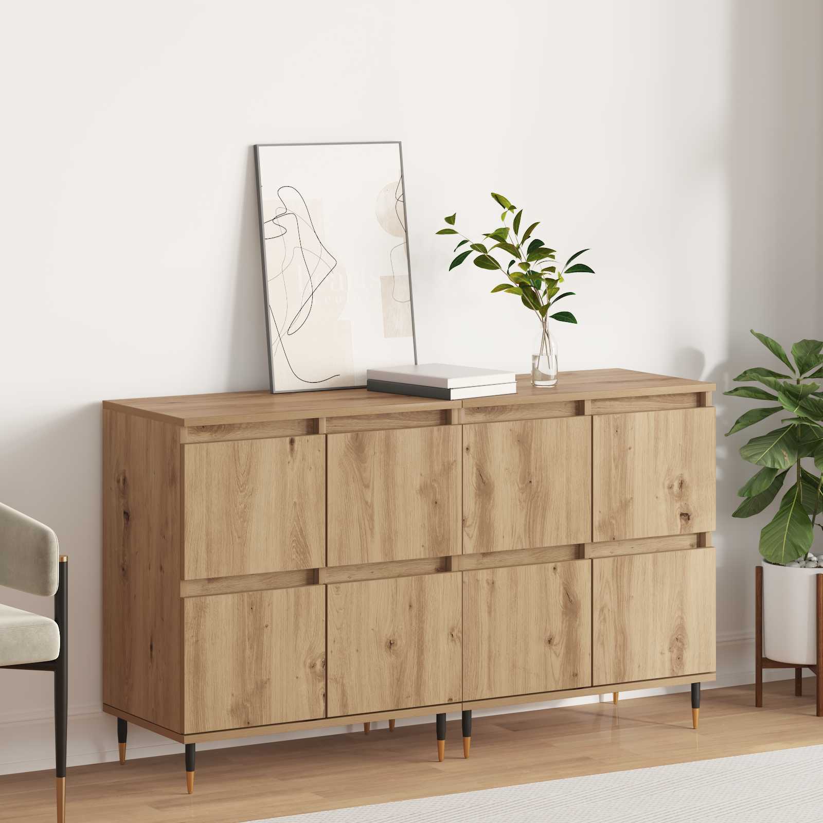 Oppbevaringsskap 2 pcs Amatininkų ąžuolas 60 x 35 x 70 cm