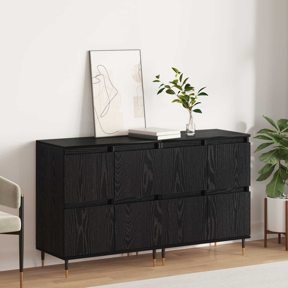 Oppbevaringsskap 2 pcs Juodas ąžuolas 60 x 35 x 70 cm